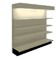Wall - Gondola Store Shelving and Four Way Display Shelving