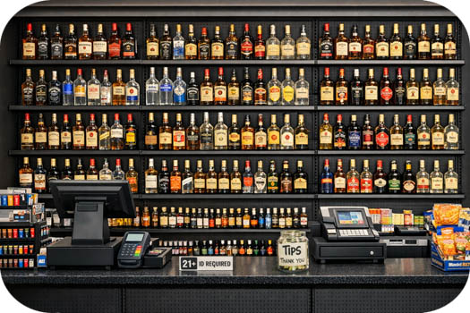 Wall Liquor Shelving Wall Liquor Shelving