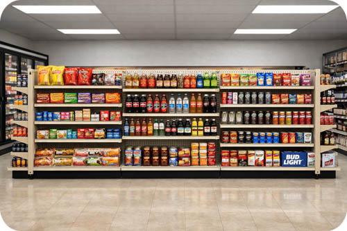 Double Sided Gondola Shelving